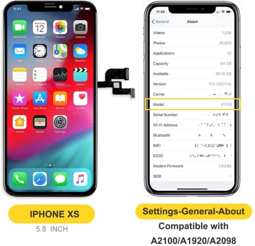 bokman for iPhone XS Black LCD Screen Replacement Parts Display Assembly Front Panel - Imagen 2