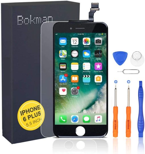 bokman for iPhone 6 Plus Black Screen Replacement Parts Display Assembly - Imagen 2