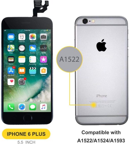 bokman for iPhone 6 Plus Black Screen Replacement Parts Full Display Assembly - Imagen 2