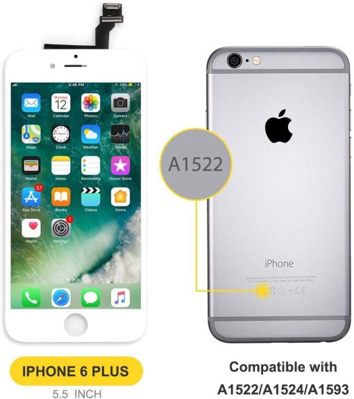 bokman for iPhone 6 Plus White Screen Replacement Parts Display Assembly - Imagen 2
