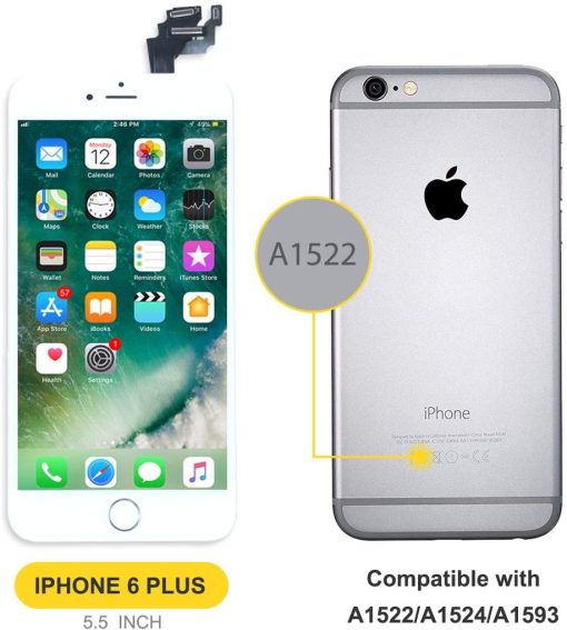 bokman for iPhone 6 Plus White Screen Replacement Parts Full Display Assembly - Imagen 2