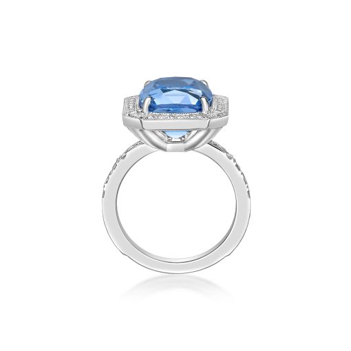Aquamarine Cocktail Ring - Cushion Cut - Imagen 2
