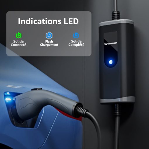 bokman Chargeur Voiture Electrique 16A, (5M, 3.68kW) Type 2 EVSE Portable Recharge Voiture Electrique Compatible avec Tesla Model Y, EX30, XC60, Q4, MG4, 208EV et PHEVs - Imagen 2