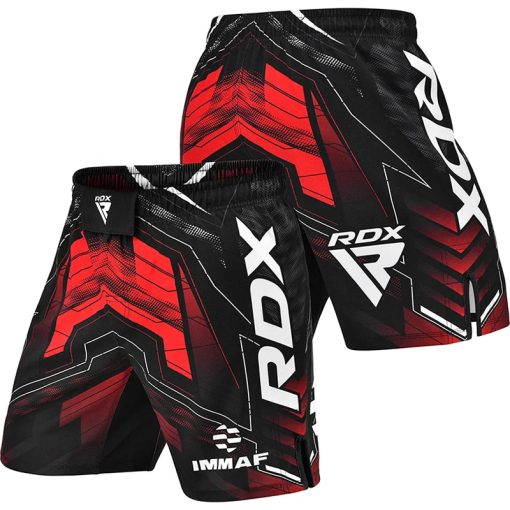 Pantalones cortos de entrenamiento y lucha de MMA aprobados por IMMAF de RDX en color rojo - Imagen 2