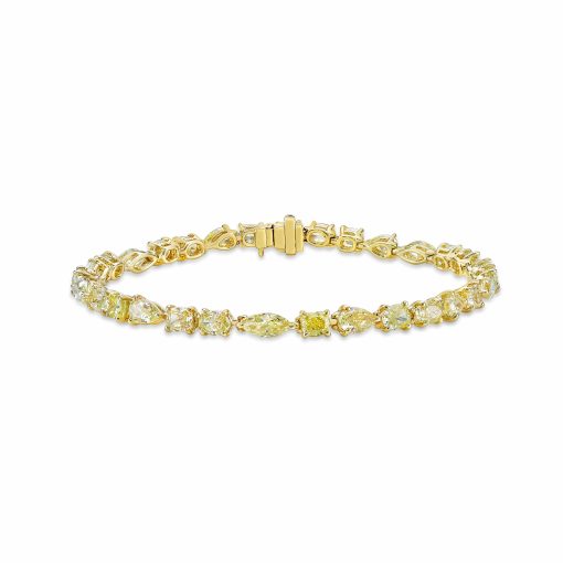 Mixed Cut Fancy Yellow Diamond Tennis Bracelet
