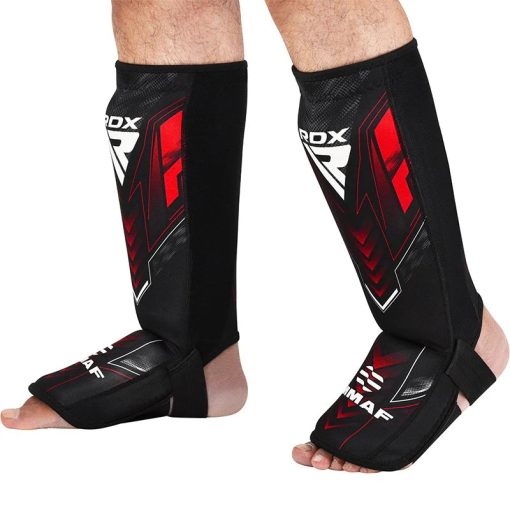Protectores de empeine de espinilla de neopreno aprobados por IMMAF de RDX, color rojo - Imagen 2