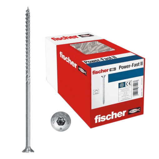 Tornillos fischer PowerFast II Avellanados Torx – Extra largos para construcción