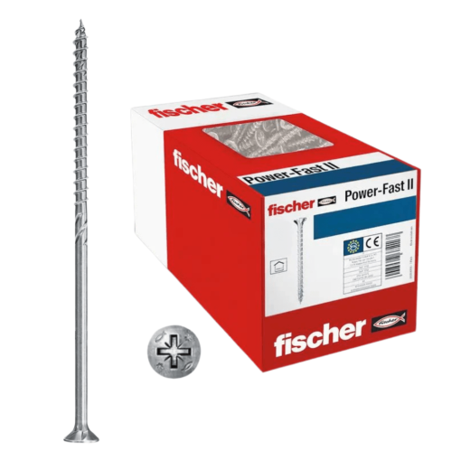 Tornillos fischer PowerFast II Avellanados Pozidriv – Extra largos para construcción