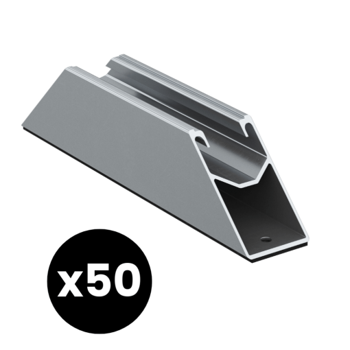 Mircro-rail L H50 110mm aluminio Solar Metal para instalación fotovoltaica industrial en chapa - Imagen 2