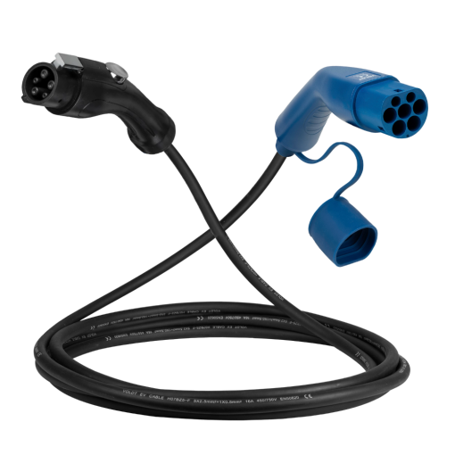 Tipo 1 - tipo 2 | 1 fase | 32a | 7,4kW cable de carga