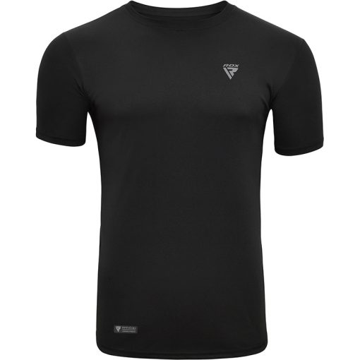 Camiseta deportiva de manga corta RDX T2 negra que absorbe el sudor - Imagen 2