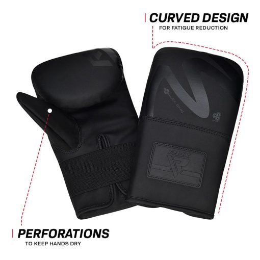 Guantes de bolsa RDX F15 Noir de 4 oz de color negro - Imagen 2
