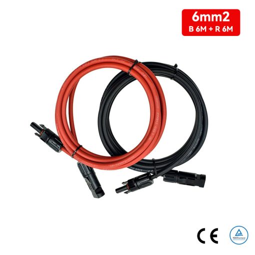 6M 6mm² Solar Panel Wire with photovoltaic MC4 solar connector red&black - Imagen 2