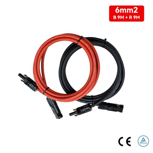 9M 6mm² Solar Panel Wire Extension with MC4 photovoltaic solar connector red&black - Imagen 2