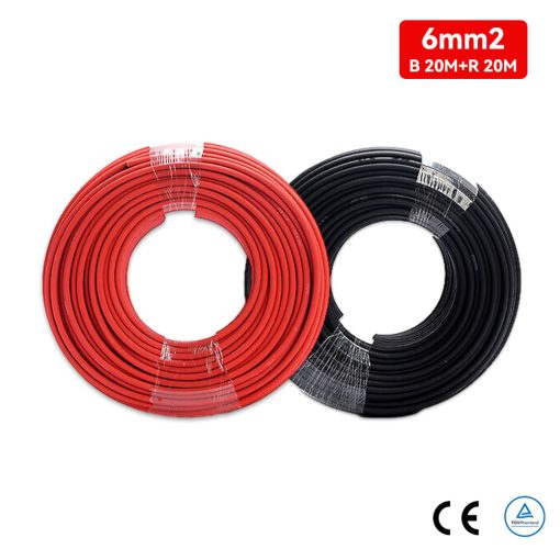 20M 6mm2 PV Wire MC4 Cable 10AWG TUV Proved - Red&Black