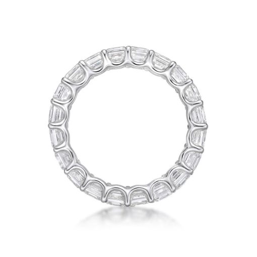 Asscher Shared Claw Eternity Ring - Imagen 2