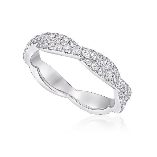 Wall Set Twisted Eternity Ring